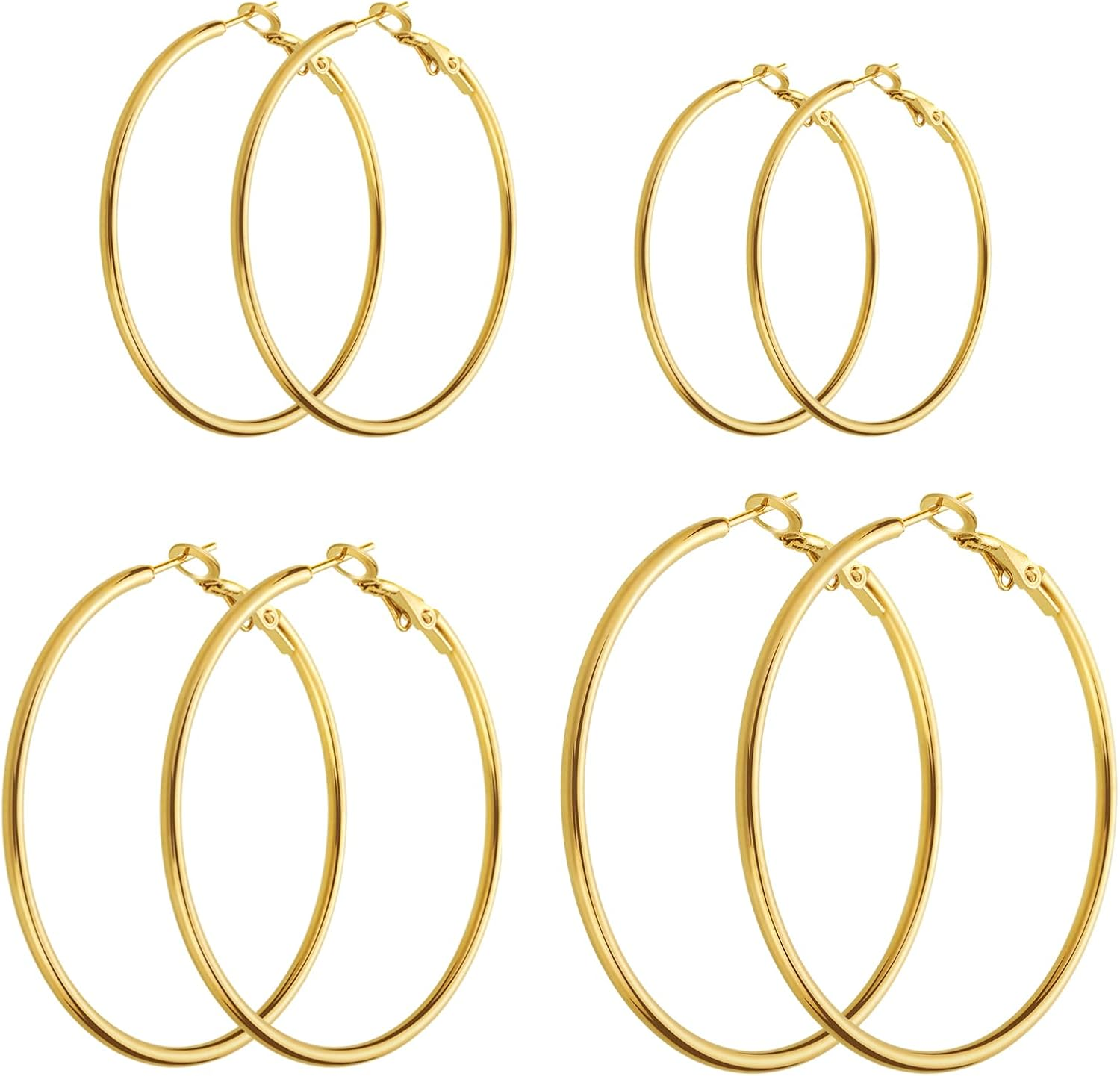 14K Gold Hoop Earrings for Women – Hypoallergenic & Stylish-image