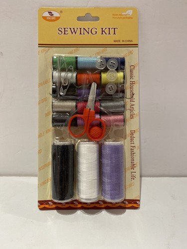Sewing Kit Measure Scissor Thimble Thread Needle Set