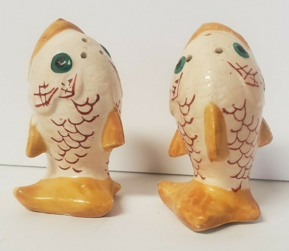 Vintage Anthropomorphic KOI Fish Salt And Pepper Shakers Japan eBay
