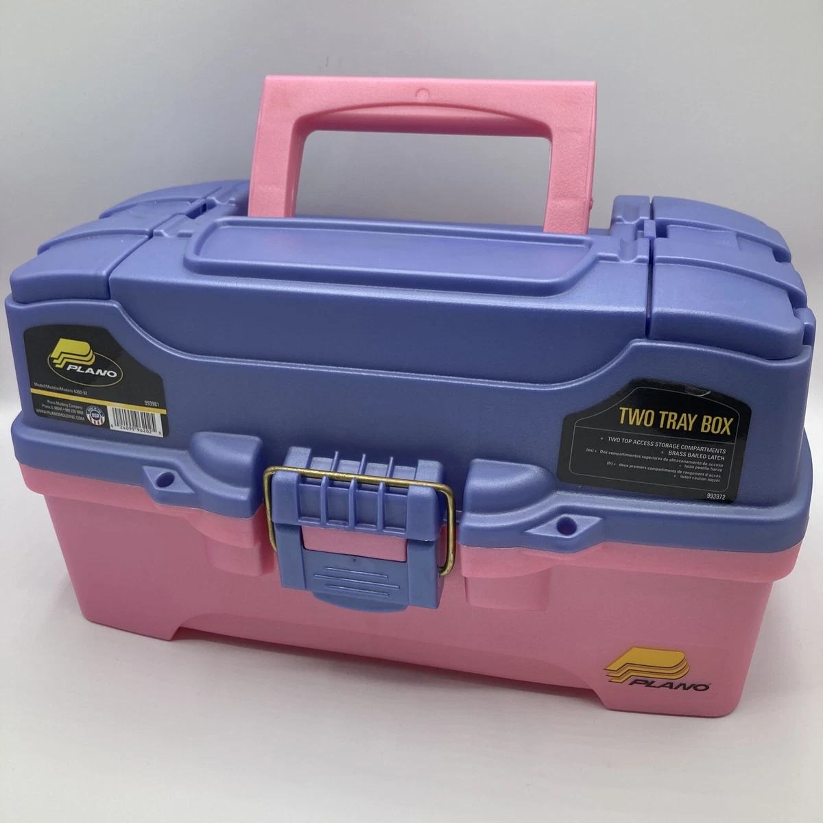 Plano Fishing Tackle Box Cosmetic Travel Case Pink Purple Tray