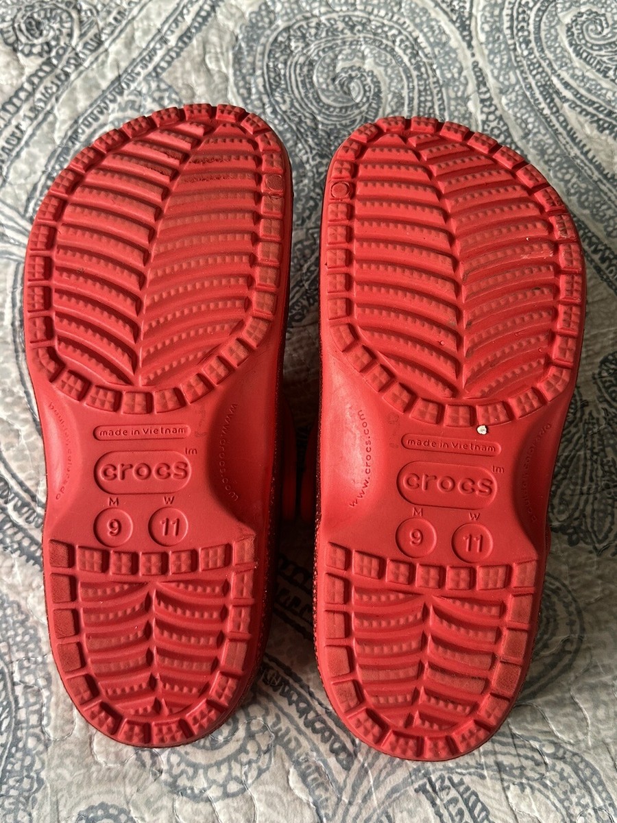 Crocs Classic Clogs Red Glitter Unisex Size Men display picture 3