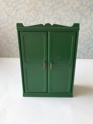 Sylvanian Families - Vintage seltener grüner Kleiderschrank GC (fehlende Schublade).