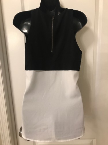 Banana Republic Womens S Black And White Sheer Neck Sleeveless Tunic - 第 1/8 張圖片