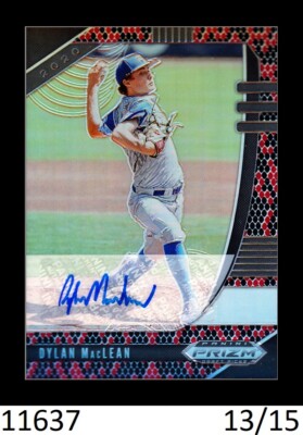 1-2020 PANINI PRIZM DRAFT SNAKE SKIN PRIZM AUTO DYLAN MacLEAN RANGERS 10/15