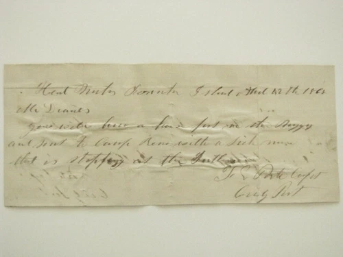 CIVIL WAR ROANOKE ISLAND NORTH CAROLINA CAMP RENO & FORT HATTERAS  PASS 1862