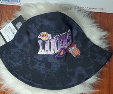 New Bucket Hat Los Angeles Lakers Camo Tye Dye Purple Black ONE SIZE 