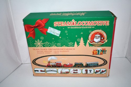 OleFun elektrisches Weihnachtszug-Set - Lichter, Geräusche & Wasserdampf, Eisenbahn-Set - Bild 2 von 3