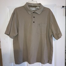 Vtg Penguin Grand Slam Men  s Large Tan Short Sleeve Pocket Collared Polo Shirt