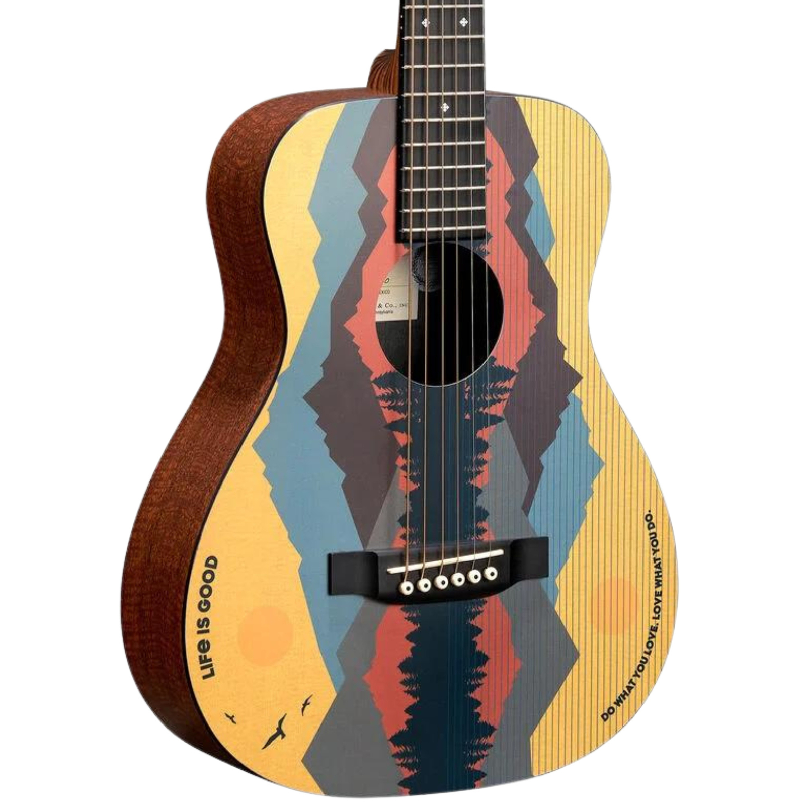 Акустическая гитара Martin LX1 Little Martin Travel, верх из HPL, Life Is Good