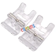 2 PCS SLANT SHANK SNAP-ON SATIN STITCH FOOT CLEAR PLASTIC #171463 fits SINGER