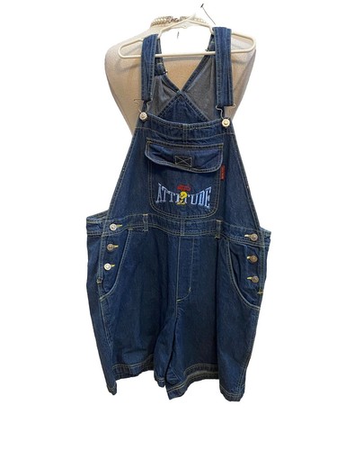 Vintage Looney Tunes Denim Jean Shorts Overalls Tweety Bird Embroidered 14 16 - Picture 2 of 7