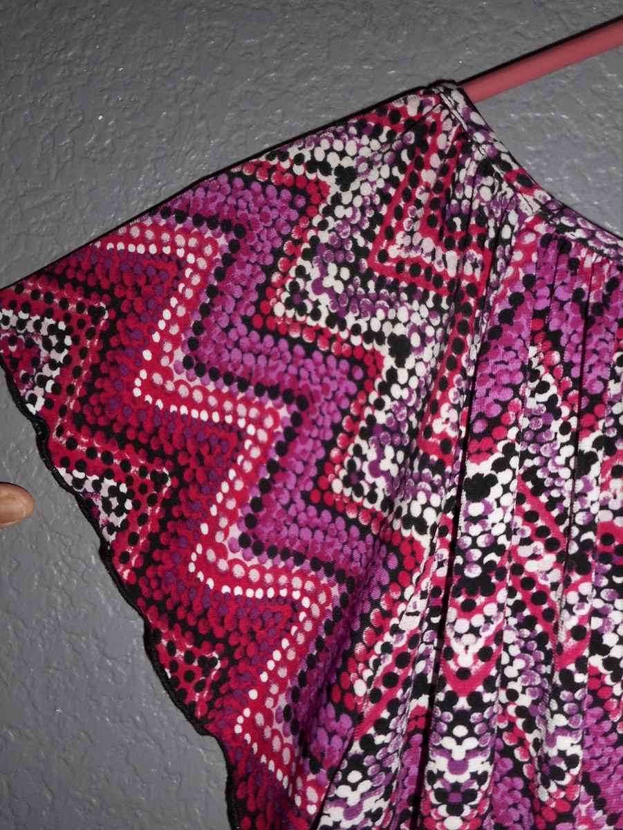 Cocomo Women Petite Sz PS Top Geometric MULTI-COLOR Short Sleeve