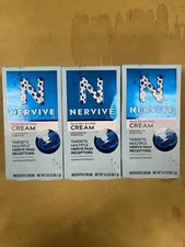 3 New Nervive Pain Relieving Cream - 3oz Each Box Exp. 07/2025