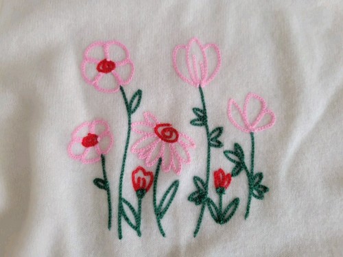 CYNTHIA ROWLEY Embroidered 100% 2PLY Cashmere Crew Neck Sweater in Cream sz M - Picture 5 of 9