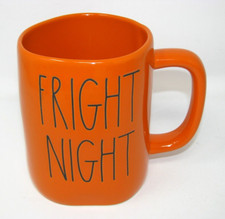 Rae Dunn Fright Night Orange Halloween Mug 16 oz coffee cup