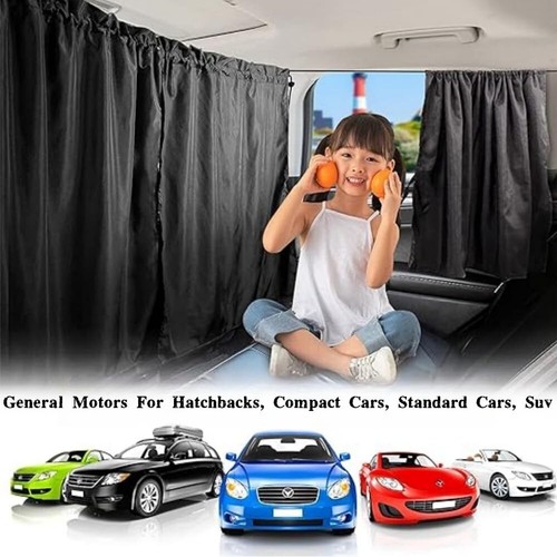 Set of 3 Car Window Shades - 95% Light Blocking Sunshades 1 Privacy Divider C... - Picture 3 of 7