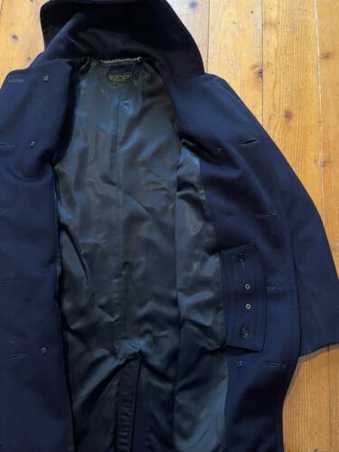 Vtg 1950s Abercrombie & Fitch Post WW2 Melton Wool Hooded Peacoat Chin Strap s/m - Picture 9 of 14
