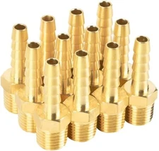 12-Pack Air Hose Fittings, 1/2" Barb x 1/2" NPT Male Pipe,Fittings, Adapter,