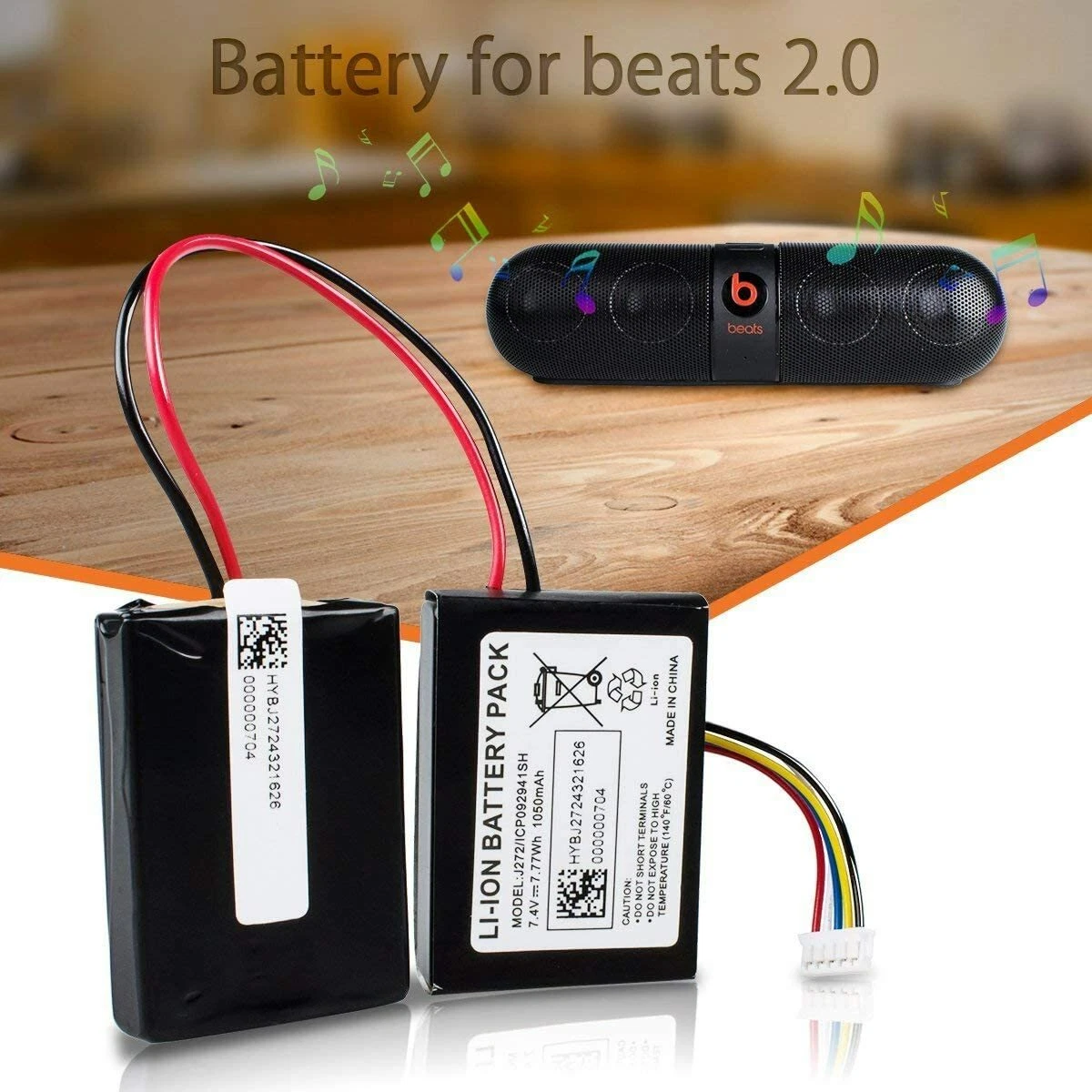 for Beats Pill 2.0 Bluetooth Speakers Battery Li ion 7.4V 1050mAh