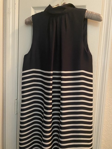 Striped Nautical Shift Scuba Dress Size 