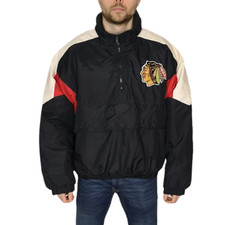 90's Chalk Line NHL Black Chicago Hawks Jacket Size XL In Black Men's