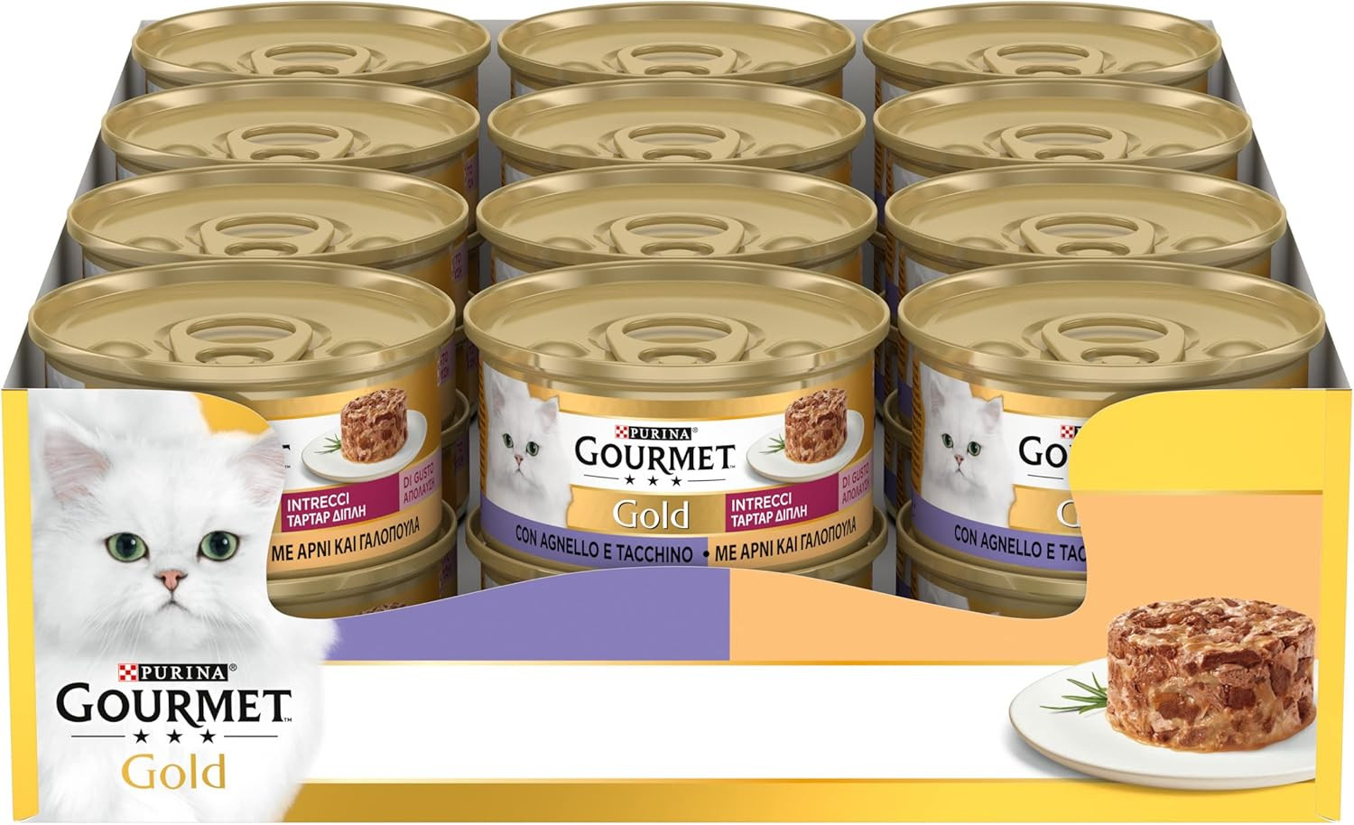 Scorta 24x Purina Gourmet Gold Intrecci di Gusto Tacchino e Agnello