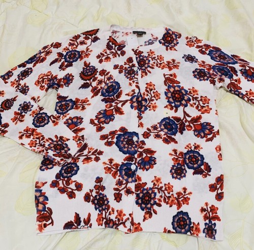 Cardigan Ann Taylor bianco floreale taglia: M nuovo con etichetta - Foto 2 di 5