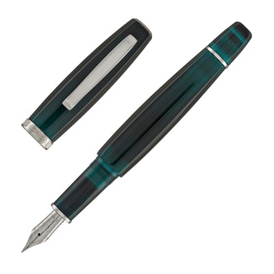 Scribo Feel Fountain Pen in Ombre Verdi with Platinum Trim, Extra Extra Fine 18k