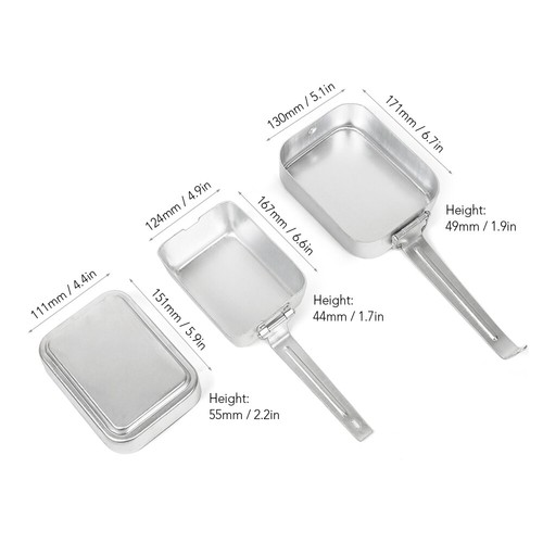Outdoor Mess Tin Kit Aluminum Camping Cookware Set Lunch Box Food R0K8 - Picture 8 of 10