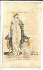 LADY'S MAGAZINE   Regency Fashion Plate   FASHIONABLE FULL DRESS    SEPT 1809