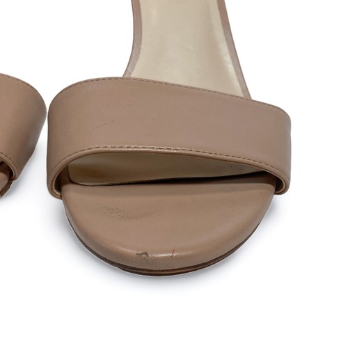 Nine West High Heels Nude Beige Sling Back Buckle Heel Open Toe 3.5in Size 8.5 - Picture 4 of 6