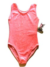 LIBERTS DANCE FASHIONS Girls Tank Leotard Crushed Velvet Pinck Size Medium