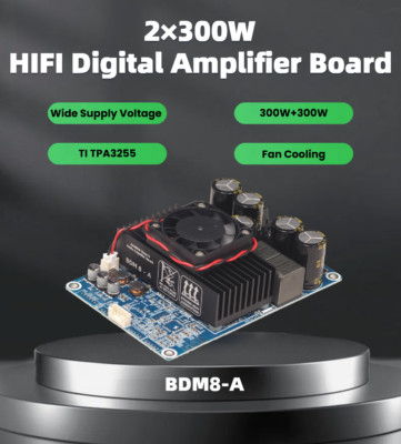 Bluetooth 5.0 HiFi Verstärkerplatine 2x300W TPA3255 Stereo Class D 18-48V BDM8-A