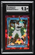2021 Donruss Optic Red Cracked Ice Prizm 2/7 Jazz Chisholm #58 SGC 9.5 Mint+ v9t