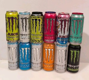 Lot 12 New York USA MONSTER ENERGY EMPTY Drink Cans Voodoo Punk Punch Zero Ultra