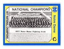 1990 Collegiate Collection Notre Dame Football #142 1977 National Champions