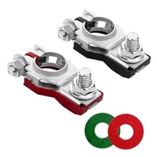 Car Battery Terminal Connector, 1 Pair Top Post Battery Cable 1Pair Red/Black