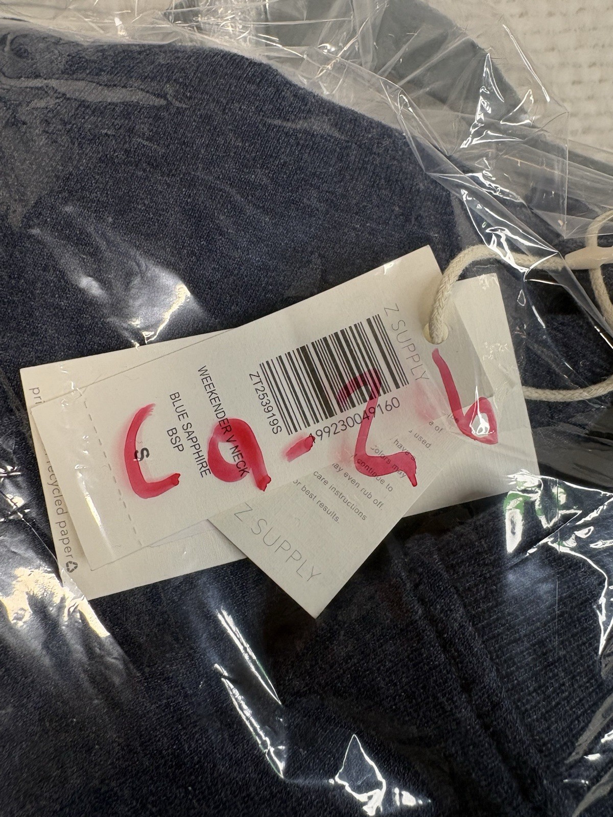 Z Supply Modern V-Neck Weekender Women Sweatshirt Blue Sapphire  SIZE S image 9