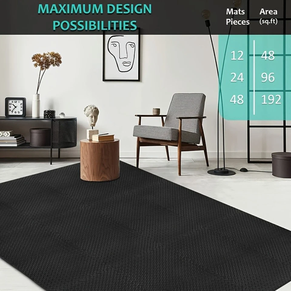 24pcs 24*24" Interlocking Multi-Purpose EVA Foam Flooring Tiles for Home Gym - Image 2 of 4