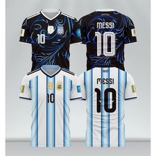 NWT Argentina Messi #10 2026 Home & Away 3D Over Print Soccer Jersey S-5XL