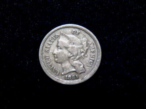 Nice Problem Free Nice VF+ 1881 three Cent 3c Nickel Type Coin P2