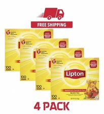 4 Packs - Lipton Tea Bags, Black Tea 100 Black Tea Bags, 400 Ct Total