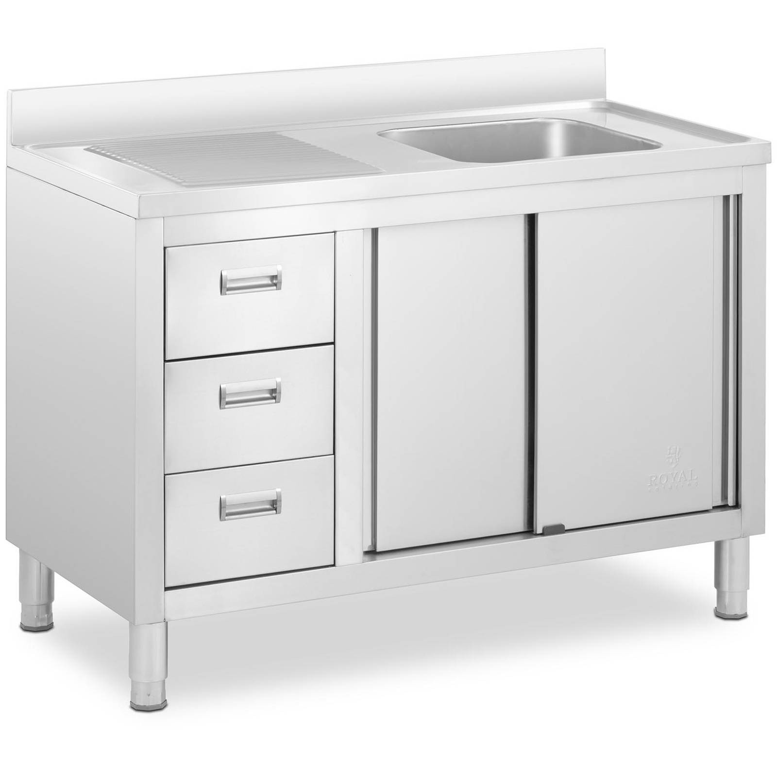 Spülenschrank Spülenunterschrank Spülschrank Edelstahl Becken: 400x400x300 mm