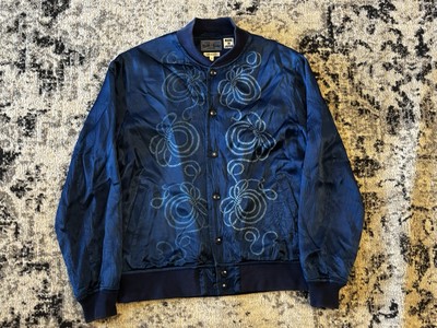 BLUE BLUE JAPAN ROPE KNOT BASEBALL JACKET Arigato Size 2  = US Small