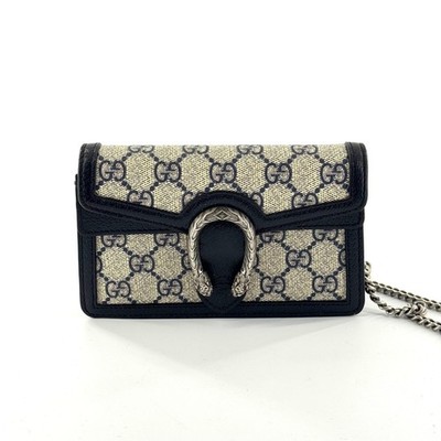 Gucci Dionysus Mini Chain Shoulder Bag in Black & Beige Classic Women