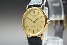 Near MINT Longines 153 6798 23mm Gold Dial Quartz Women's Watch From JAPAN