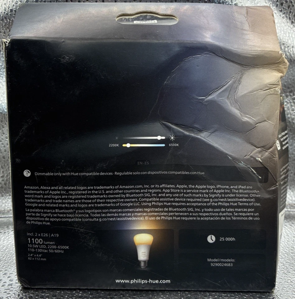 Philips Hue A19 LED Smart Light Bulbs, Flicker-Free 75W - E26 Base, 2pk - Image 3 of 4