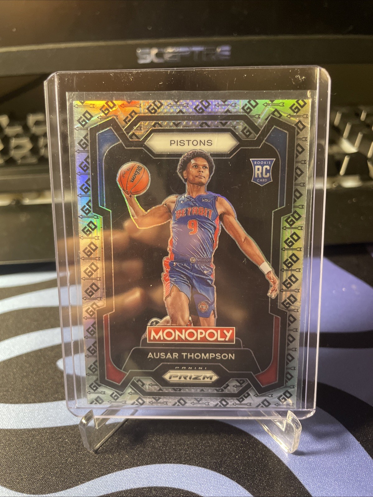 2023-24 Panini Prizm Monopoly Ausar Thompson #27 Go Space Prizm (RC) Sp Pistons!