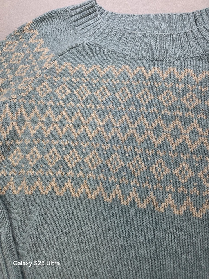 Royal Robbins Womens Wool Yak Blend Sweater Large Fair Isle Fisherman Staple - Image 2 of 4