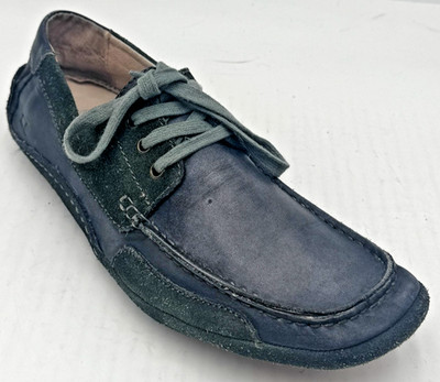 Bed Stu Men's Shoes Size 8.5 Gray Leather Moc Toe Lace Up Oxfords Shoes